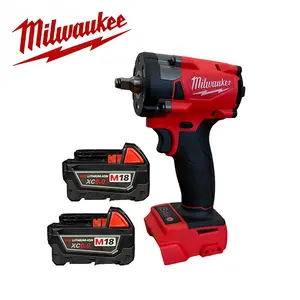 Milwaukee M18 3/8" Compact Impact Wrench with Friction Ring - Mechanic Tools, 1 Charger, 1 Battery, Tool-Only Set, Lightweight High-Torque Brushless Cordless Drill for Professionals
