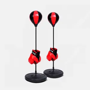 Boxing Punching Ball Set, Adjustable Height Kids Punching Ball Bag Speed Boxing Sports Set Fighting Game with Gloves Strong Spring Withstands Tough Hits for Stress Relief &