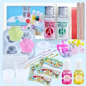 Transparently Taba Squishy Kit - 30ml Liquid Silicone for Squishy Maker, Super Soft Silicone Rubber Fast All-in-one Squishy Making Kit for Cat Paw Casting, Decompression Gift-Casting Molds