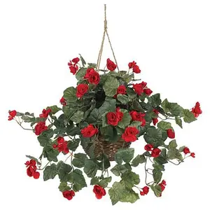Nearly Natural Begonia Hanging Basket Nearly Natural Begonia Hanging Basket