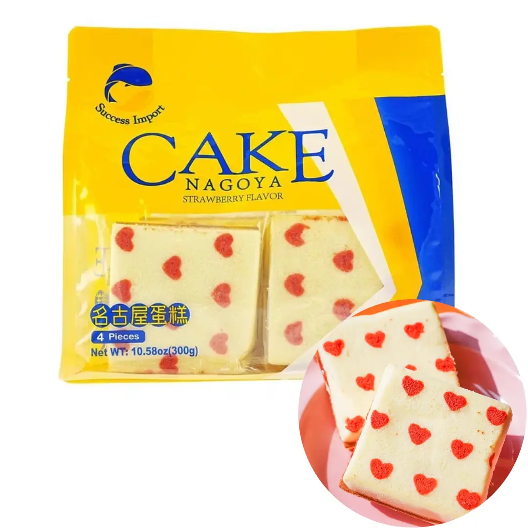 Success Import Nagoya Strawberry Castella Cake – 4 Pieces, 300g | Fluffy Japanese Snack for Breakfast & Tea Time Dessert Success Import Nagoya Strawberry Castella Cake – 4 Pieces, 300g | Fluffy Japanese Snack for Breakfast & Tea Time Dessert