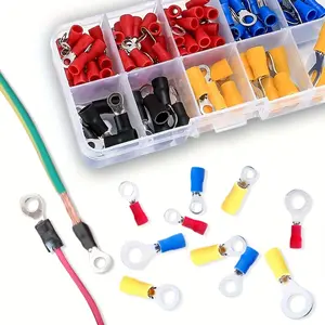 280pcs Crimp Spade Brass Terminal Electrical Wire Cable Connector Kit, Crimp Spade Insulated Ring Fork Crimping Tool, Durable Reliable Connectors, Detachable Connector, Crimp Terminals