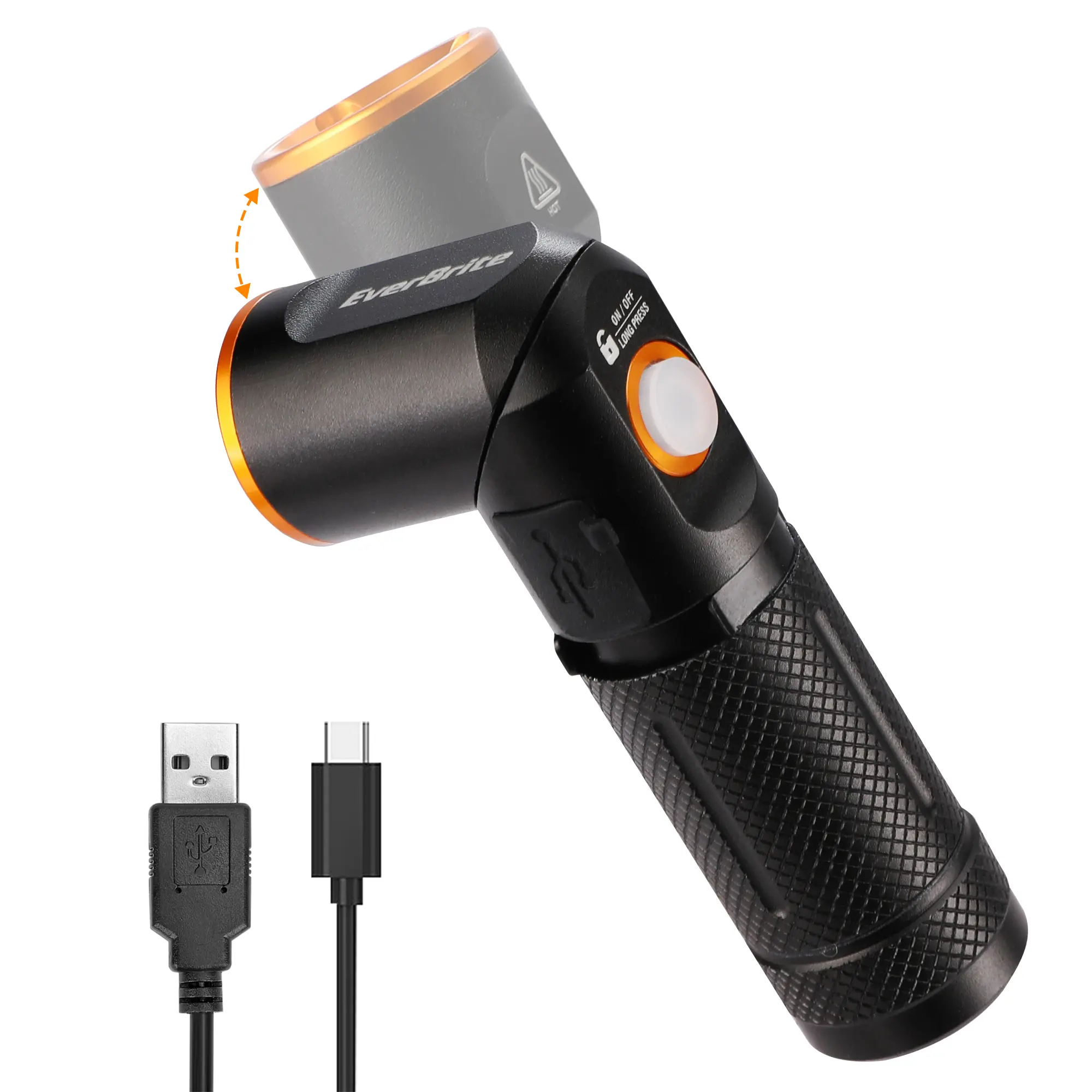 #fathersdaygift EverBrite 600 Lumens Pocket Flashlight, 90 Degree Tactical Pen Light with Magnet, Type-C Rechargeable with 3 Modes for Night Working, Outdoor, Camping, Emergency