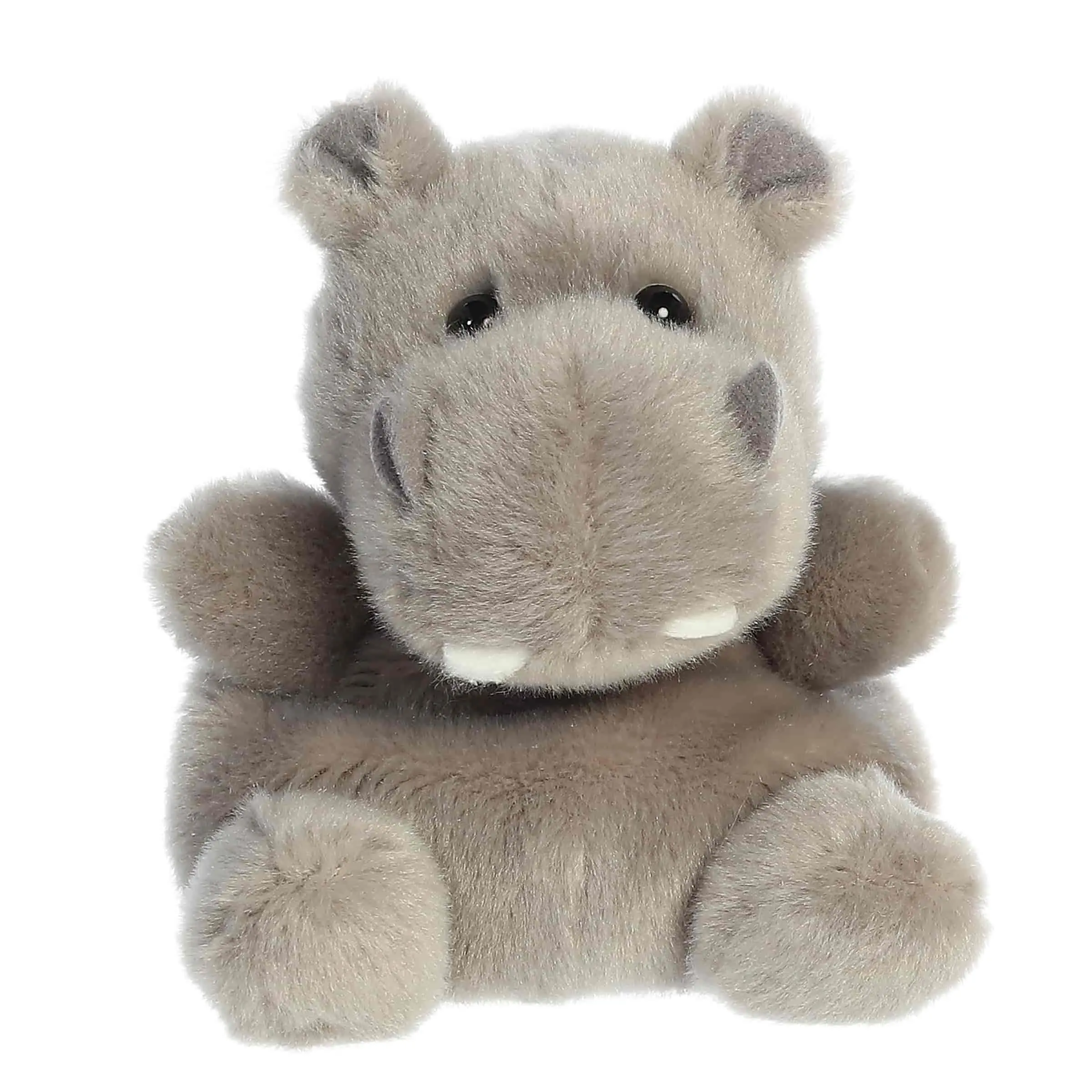Palm Pals Adorable Hunk Hippo 5 inch Gray Mini Soft Plush Collectable Stuffed Animal