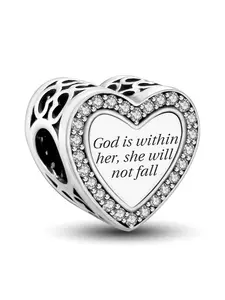 1Pc New Design Bible love Unbeaten Beaded Charm DIY Jewelry Making Kit Suitable for Bracelet Creative Craft Materials Holiday Gift Pendant Women Birthday Gift Daily Wear Accessories Engraved Jewelry