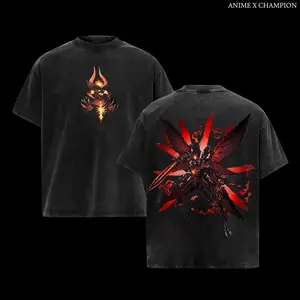 Devil May Cry 5 Dante Vintage Washed Oversized Tee, DMC5 Retro Demon Hunter Graphic T-Shirt, Stylish Washed Streetwear For Action Game Fans, Soft Cotton Classic Gamer Outfit E