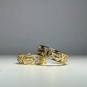 Guadalupe Virgin Mary Hoop Earrings Gold Filled with Unique Design and Elegant Finish