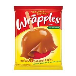 Concord Caramel Apple Wraps - 6.05 Oz Pack of Wrapples (Makes 15 Fresh Homemade Caramel Apples) Perfect for the Holidays, Parties & Gifts Festive