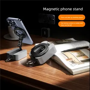 Magnetic Foldable Phone Holder/stand - Assistance in shooting ,Applicable to multiple scenarios ,Travel ,kithchen ,airplane ,gym.outdoor , strong magnet.Perfect for iphone 16,iphone 15,iphone 14... Smartphone Cellphone Mount Folding magnetic phone holder