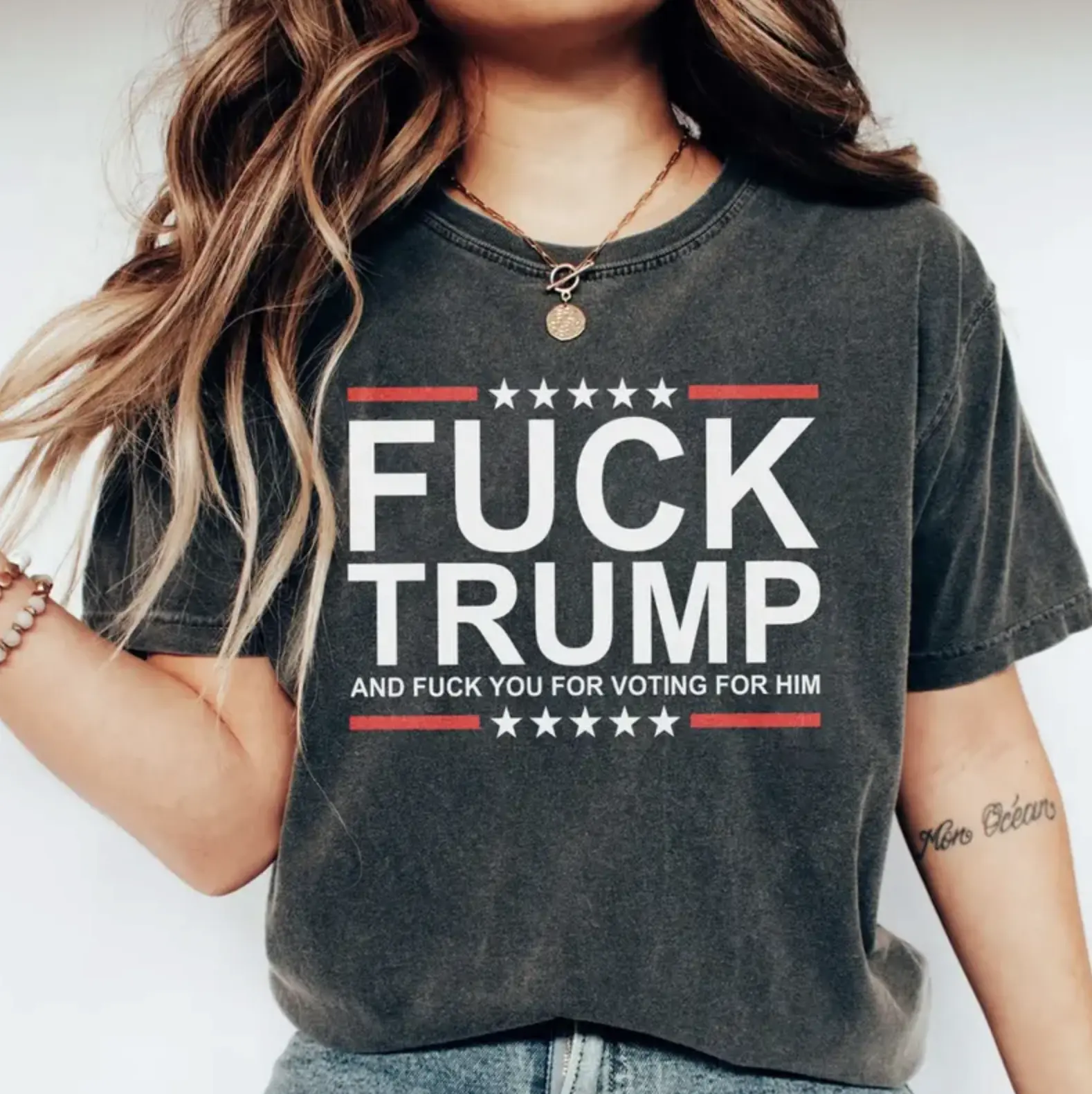 FDT Trump And Fck You for Voting for Him Mens Tshirt, Human Rights Shirt, Anti Trump Shirt, Liberal Shirt, Social Justice Shirt, For Men & Women