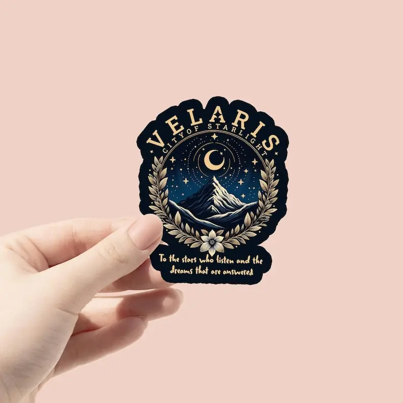 Velaris City of Starlight Vinyl Sticker, ACOTAR fan gift, water bottle book Kindle Stickers, Waterproof Laptop Sticker W