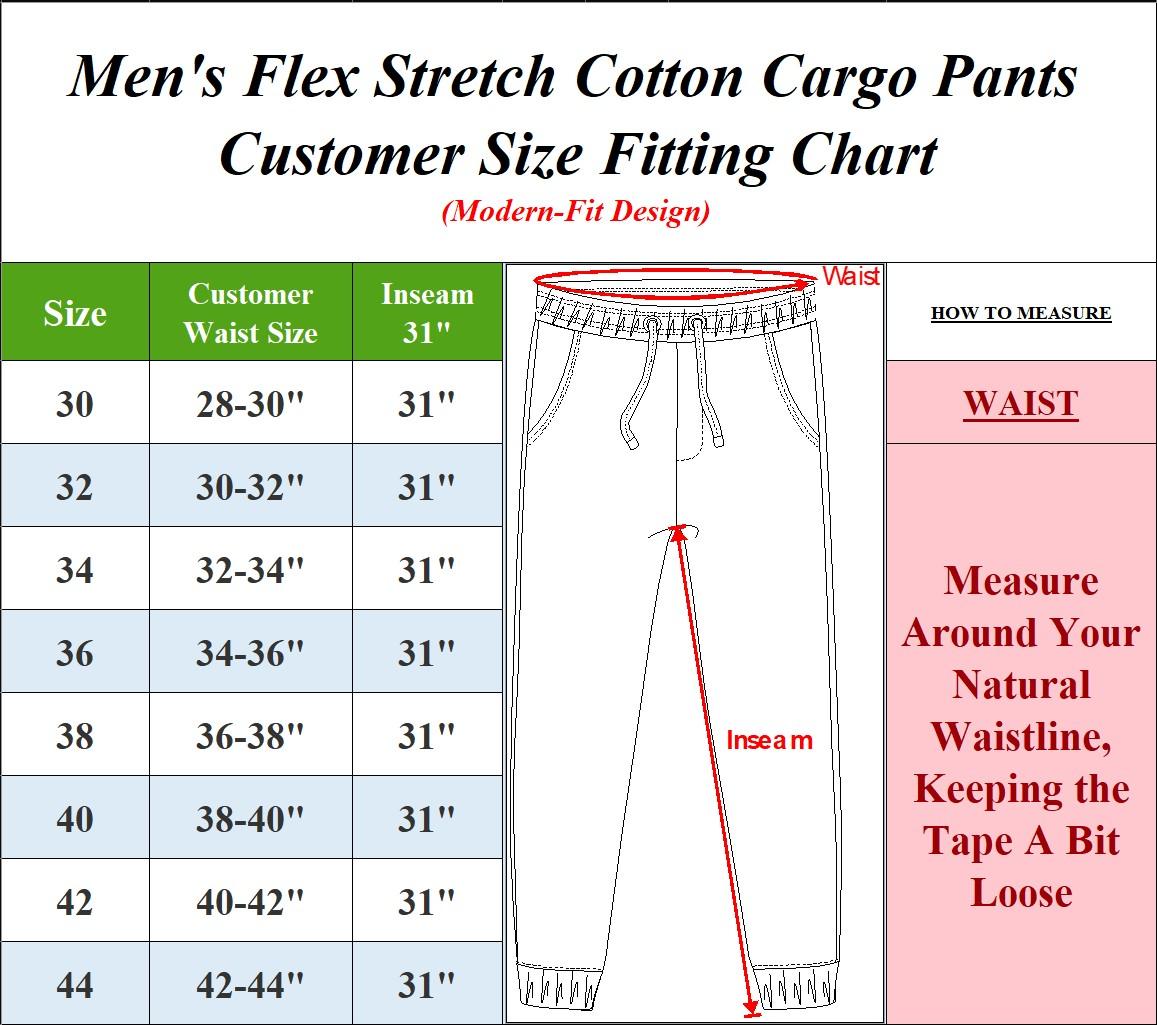 Men's 3 Pack Flex Stretch Cotton Cargo Pants