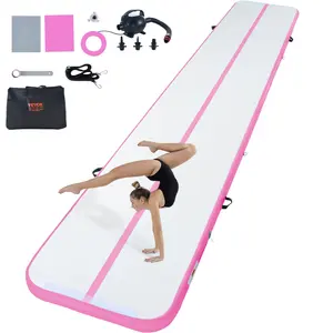 VEVOR Gymnastics Air Mat,  4 inch Thickness Inflatable Gymnastics Tumbling Mat, Tumble Track with Electric Pump, Training Mats for Home Use/Gym/Yoga/Cheerleading/Beach/Park/Water