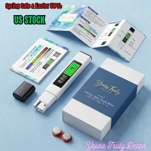 Yours Truly Decor 4-in-1 Digital Water Quality Tester | Accurate TDS, EC & Temp Meter for Tap Water & Aquariums | Large Backlit LCD