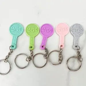 5pcs 3D Printed Quarter Token Keeper for Shopping Carts  Never Need a Quarter for Carts Again ! Random Colors, Convenient Shopping Cart Keychain, Fashion Accessories, Ornaments