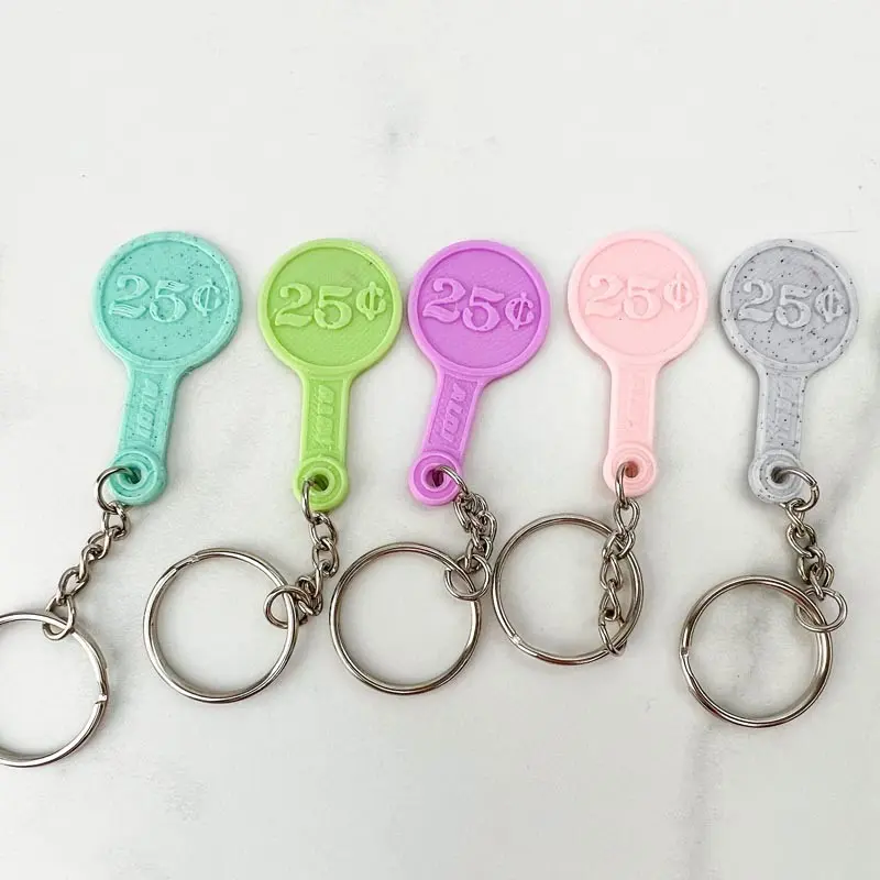 5pcs 3D Printed Quarter Token Keeper for Shopping Carts  Never Need a Quarter for Carts Again ! Random Colors, Convenient Shopping Cart Keychain, Fashion Accessories, Ornaments, Keychain Decor