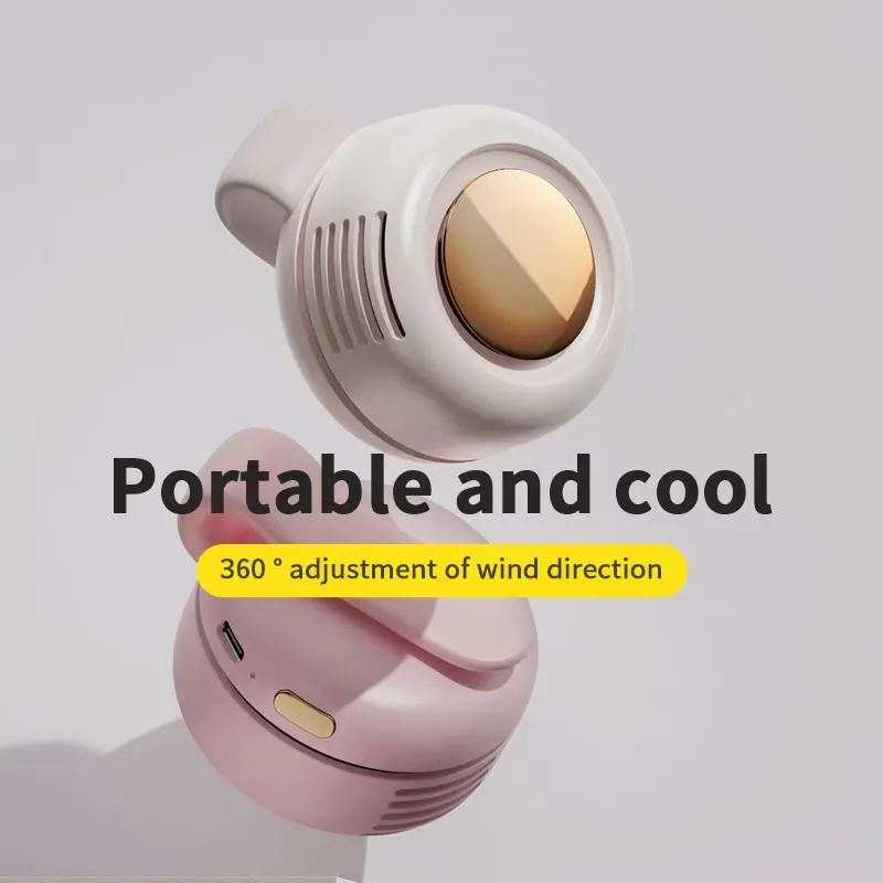 Mini Bladeless Cooling Fan - Portable Rechargeable Silent Handheld Fan with 3 Adjustable Speeds, Rotating Body, Waist-Mounted/Phone Cooling Use, Ideal for Outdoor Travel, Great for Mini Gifts, Portable Handheld Fan