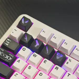 Valorant Fps Gaming Keycaps Set, Pbt Semi-Transparent Anti-Slip Keycap Kit, Cherry Profile Custom Keyboard Keys, Fits 61/68/75/87/104 Mechanical Keyboards