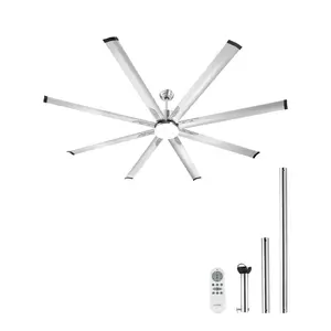 【FathersDayGift】 VEVOR 84 In Ceiling Fan with Light, 6-Speed Remote Control, Dimmable 3-Color Temperature, Reversible DC Motor, Low Profile Flush Mount Fan for Bedroom, Living Room, Indoor/Outdoor Use, Brushed Nickel