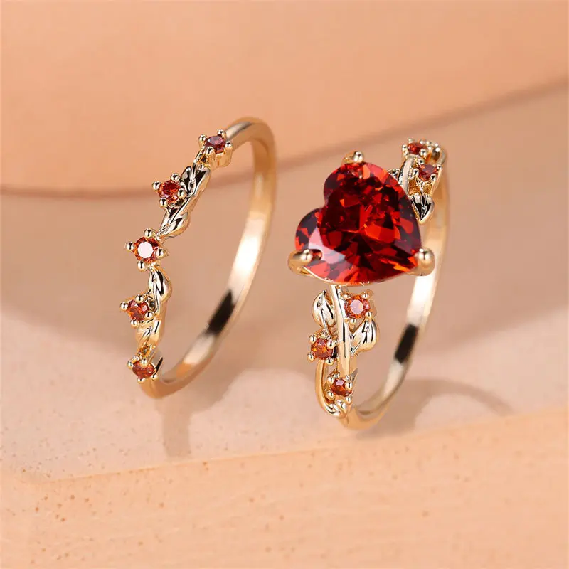 Elegant Heart-Cluster Artificial Zircon Ring - Cubic Zirconia-Inlaid with Diamond Accents, Fashion Stackable Retro Minimalist Set Ring for Everyday Wear, Artificial Zircon Rings, Elegant Ring