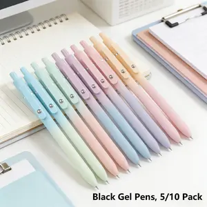 Black Gel Pens, 5/10 /15/20 Pack,Bullet Head Ballpoint Pen, 0.7mm Fine Point, Quick Dry Black Ink pen, Retractable, No Smear, Smooth Writing Pen Set,Perfect for Planners, Students, Teachers, Nurses, Artists, School Supplies,  10 Standard Beadable Pens