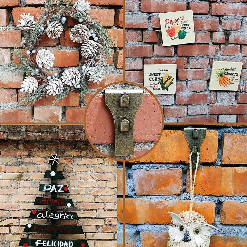 Brick Hook Clips-Bricks Hook Clip for Hanging Outdoors Wall Pictures, Brick Hangers Fastener Hook Brick Clamps 4PCS Art Wreath