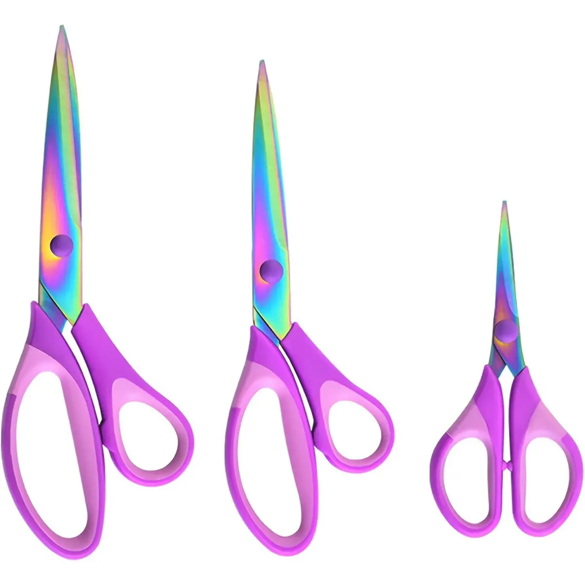 3-Piece Titanium Plated Scissors Set - Sharp, Multipurpose, Suitable for Sewing, Office, School Supplies, and Christmas Handicrafts