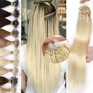 Human Hair Micro Link Hair Extensions Moresoo Micro Loop Hair Cold Fusion 30G Invisible Brazilian PreBonded Remy Micro Ring Hair
