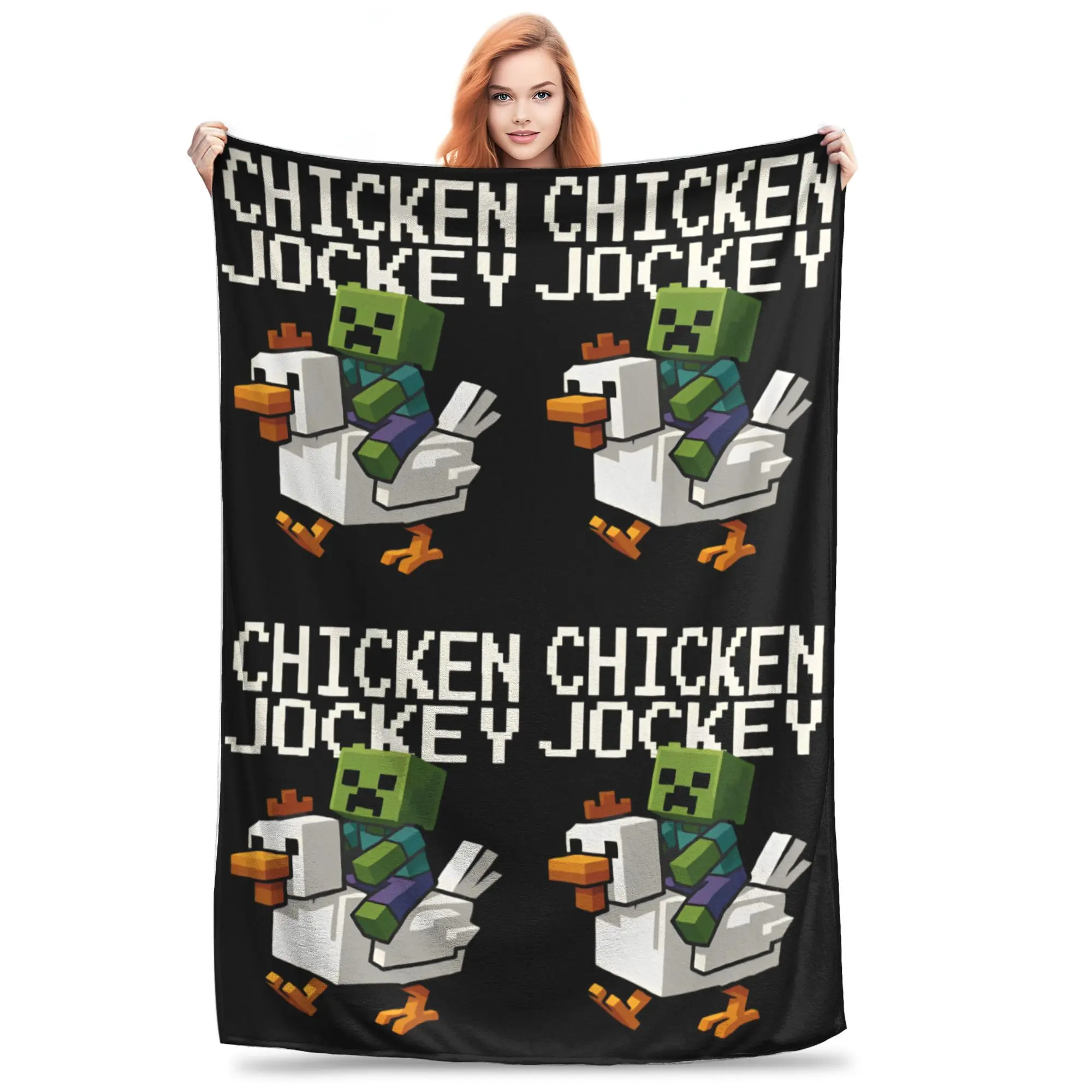 Thanksgiving Blanket Chicken Jockey Zombie Blankets Game Fuzzy Funny Breathable Throw Blanket for Home Restaurant Spring/Autumn