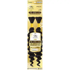 Outre Mytresses Gold Label Braids 100% Unprocessed Human Hair - PRE-STRETCHED NATURAL DEEP BULK (10"/12"/14"/18")
