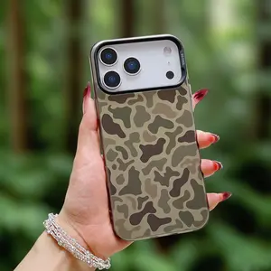 For Fundas iPhone 17 Pro Max Cases 17 Air 17Pro Camo Pattern Shockproof Phone Case 11-16 Anti-Fall Vintage Premium Sitka Pattern Protective Cover Smartphone Protector Protection Casing Cellphone Black