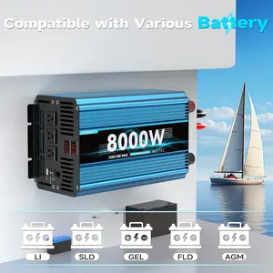 Pure sine wave car power inverter 8000W （peak）/3000W suitable for cars, motorhomes, 2026 new design, equipped with 3 American standard sockets to convert 12V/24V DC to 120V AC, convenient for travelling, equipped with LED display, without battery