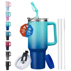 Tumbler 40oz Travel Insulated Tumblers Keep Cold-34 Hours Hot-10 Hours, Double Wall Vacuum & Seamless Inner Wall Thermal Cups with Lids and Straws Perfect for Home Work Sport Beach Gift