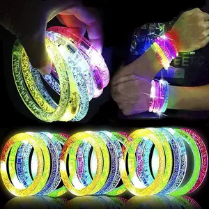 LED Light Up Glow Wristbands Party Favors Pack – Neon Flashing Bracelets for Premier League Fan Events, Outdoor Activities (Adults & Kids)