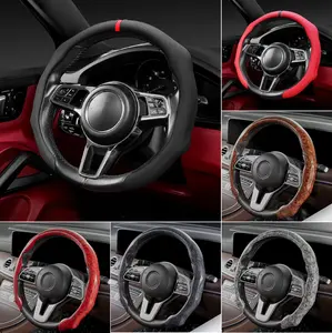 Steering Wheel Cover Luxurious, Breathable, and Anti-Slip Design - Universal Fit for 14.5-15 Inch Steering Wheels - Soft, Comfortable Grip for Enhanced Driving Comfort and Safety
