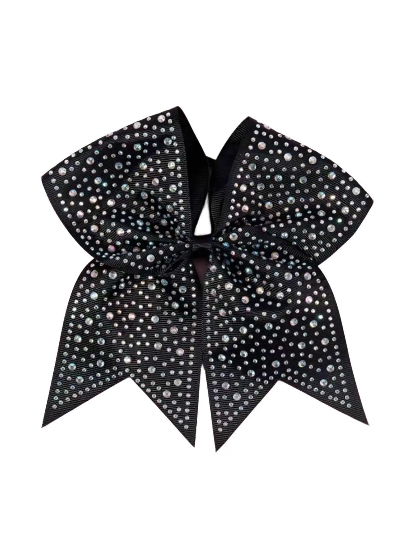 Shimmering Rhinestone Bow Hair Tie, Colorful Flashy Latin Hair Accessory, Fashionable Elastic Ponytail Holder for Cheerleaders and Students