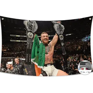 Conor Boxing McGregor Flag 3x5 Ft Motivational Flag Banner Party Supplies Yard Signs Decor Hanging Poster for College Room Man Cave Welcome Photo Backdrop with Brass Grommets