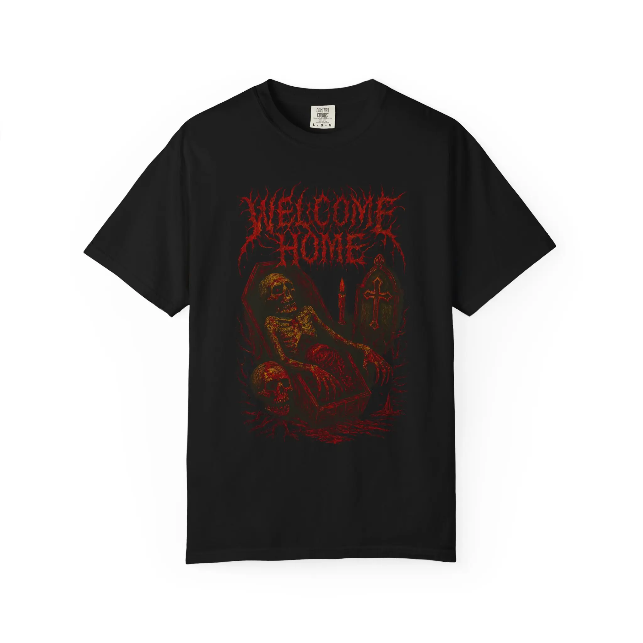 Welcome Home Graphic T-Shirt, Dead Thread Collective, Unisex, Band T-shirt, Underground, Halloween, Gore, Spooky, Skeleton, Flesh, Gothic