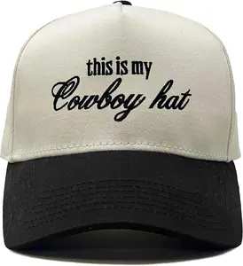 This is My Cowboy Hat, Embroidered Baseball Cap for Cowgirl, Western Cowboy Trucker Hat, Vintage Wild West Corduroy Cap, Southwest Embroidery Hat