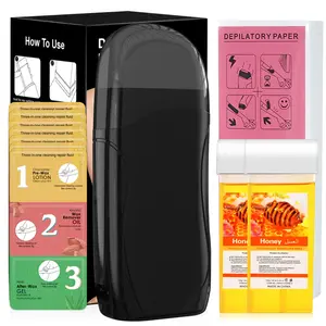 Roll On Wax Kit, Hair Removal Waxing Kit with Wax Warmer, Gentle Wax for Sensitive Skin, At-Home Waxing