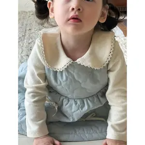 2025 Autumn/Winter New Children's Clothing Set, Warm and Comfortable Winter Outfit for Girls, Princess Sweet Stylish Vest with Bow for Outer Wear, Perfect for Outdoor