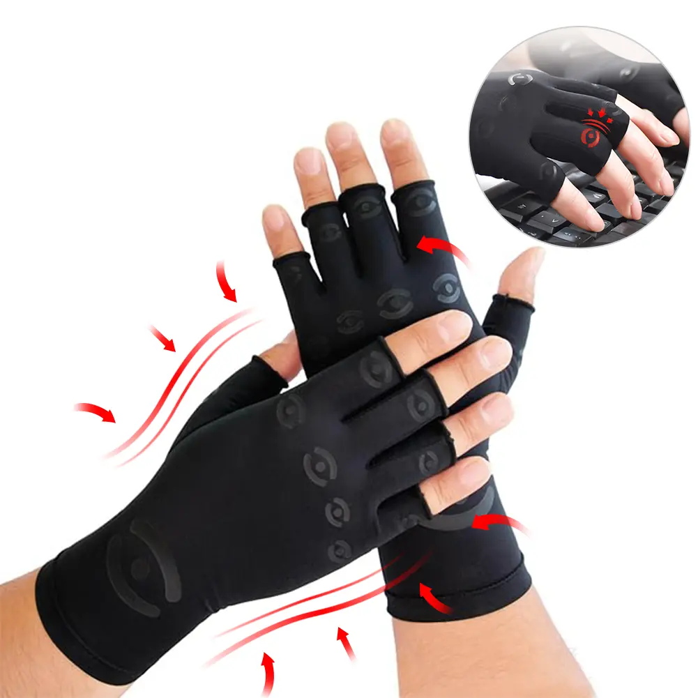 Half Finger Compression Gloves for Arthritis,Wrist & Finger Joint Support,Breathable Compression Gloves for Typing,Gaming,Workouts & Daily Use