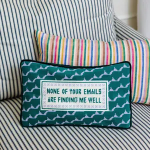 Emails Finding Me Needlepoint Pillow