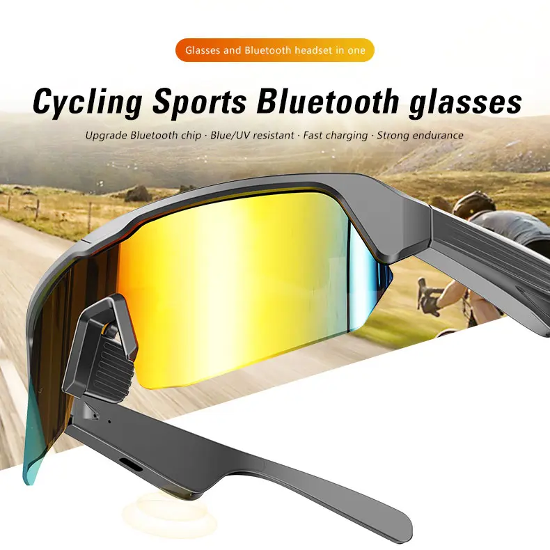 Polarized Bluetooth Smart Sunglasses with 130mAh Battery & Fast Type-C Charging, Full UV Protection, Hands-Free Calling & Music Playback, Sports Glasses for Men & Women, Ideal for Cycling, Driving, Riding, Fishing, Climbing & Other Outdoor Activities