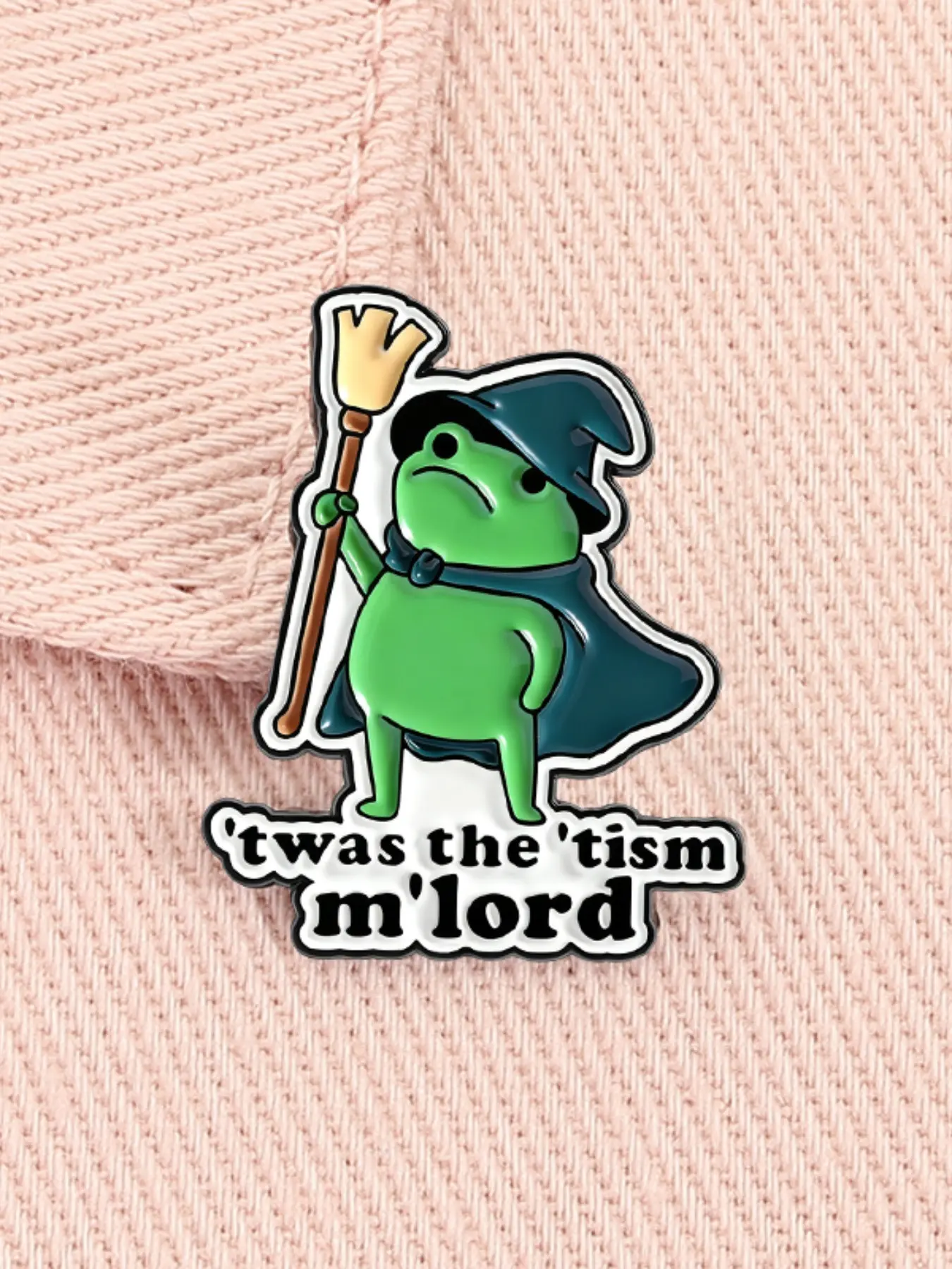Grumpy Frog Wizard Enamel Pin, Funny Quote Cartoon Animal Alloy Brooch Pins, Lapel Pin Backpack Badge, Durable Metal Gift for Friends