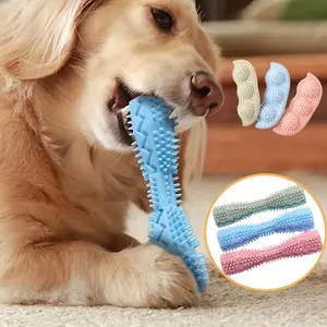 Durable Chew Toy & Toothbrush Cleaner Massager Combo, Soft Pet Accessory for Oral Care, Ideal for Dogs Cats, Enhances Dental Hygiene Cleaning