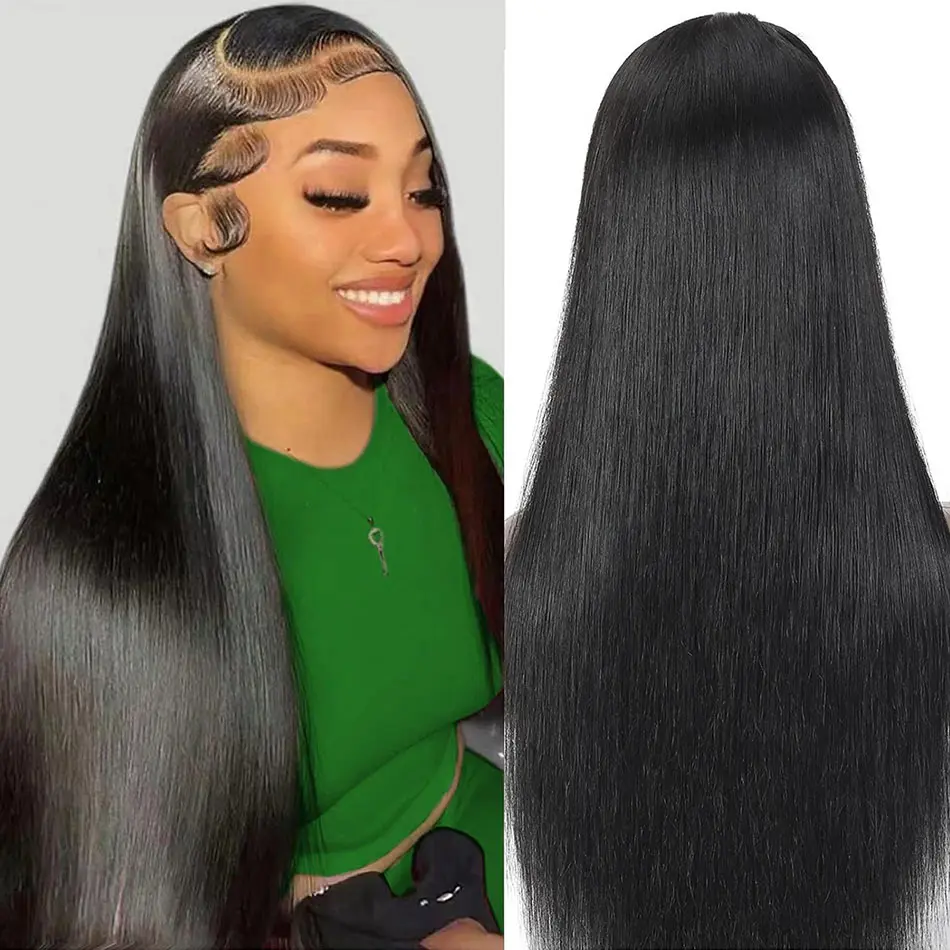 Harmsh Straight Human Hair Wigs Indian 13X6 HD Lace Frontal Wigs For Women Pre plucked 180% Density Lace Front Human Hair Wigs