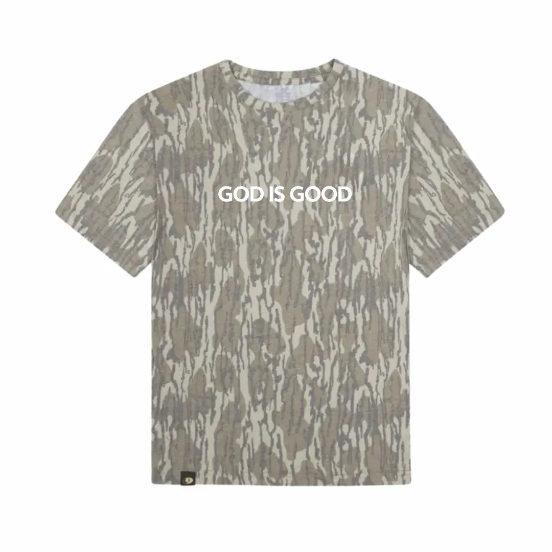 GOD IS GOOD Camo Christian Tshirt