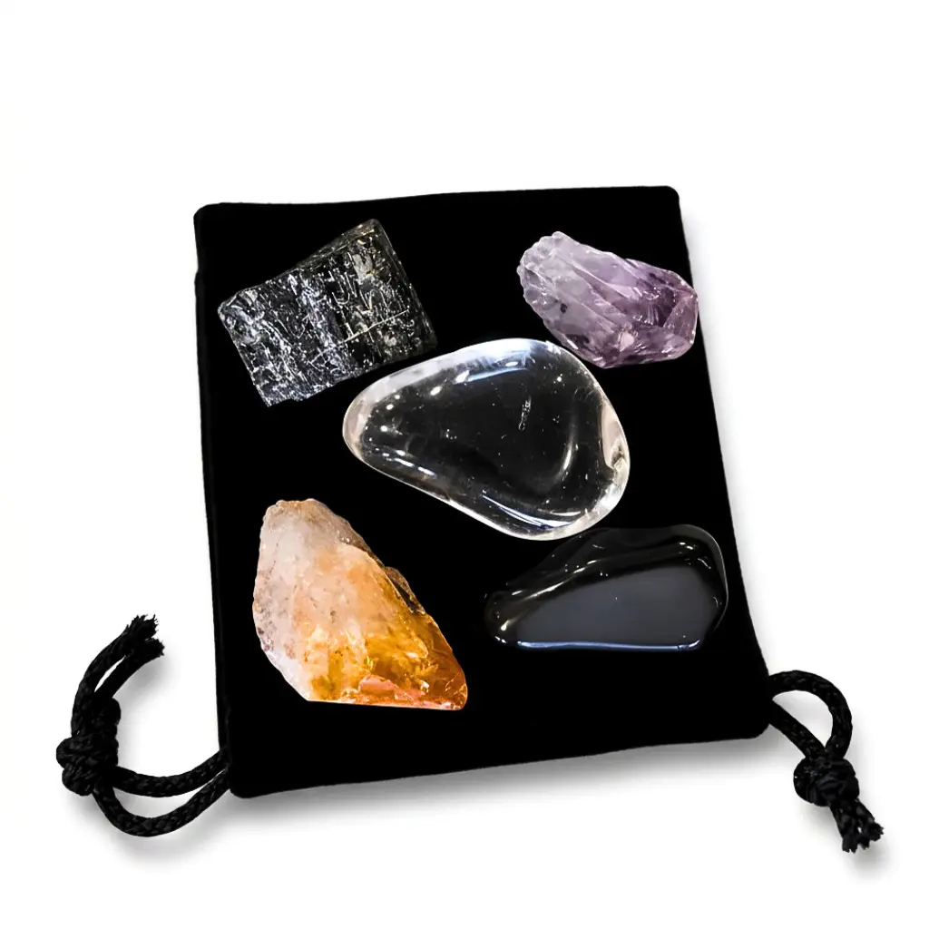 Positively Protected Crystals & Gemstone Mojo Bag