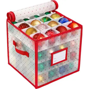 Christmas Tree Ball Organizer Ornament Storage Containers，Ornament Storage Box Hard Plastic Containers That Store Up To 64 Holiday Ornaments